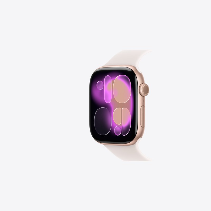 Apple Watch Series 11 in rose gold aluminum with Sport Band